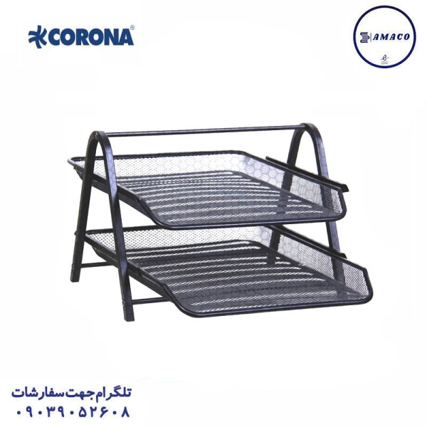 عکس ملزومات اداری کازیو 2 طبقه فلزی کرونا
