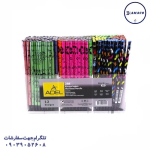 عکس نوشت افزار مداد مشکی چوب مشکی 2 قراصی آدل