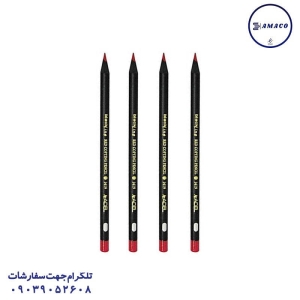 عکس نوشت افزار مداد قرمز چوب مشکی آدل