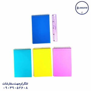 تکنو - یادداشت 1.8 طلقی رنگی 50 برگ  بالا بازشو