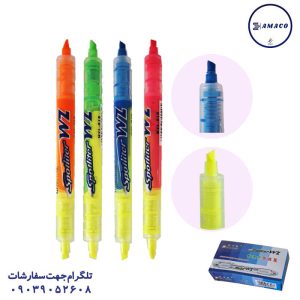 عکس نوشت افزار ماژیک فسفری مایع 2 سر 818