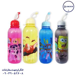 عکس ظرف غذا قمقمه لیوان قمقمه نی دار شفاف