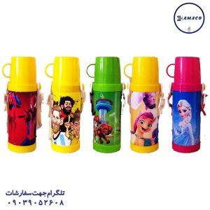 عکس لوازم مهدکودک قمقمه لیوان دار بند دار فانتزی بزرگ (ج)