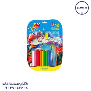 عکس لوازم مهدکودک خمیر بازی 10 رنگ وکیومی با ابزار   1023 آریا