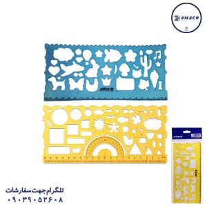 عکس لوازم ریاضی شابلون ژله ای هندسی و حیوانات 20 سانتی آریا