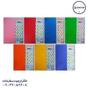 عکس دفتر ته چسب دفتر 200 خطی تک رنگ (14) موزی