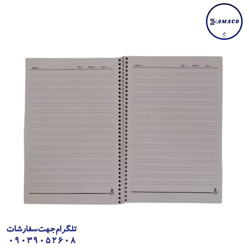 خرید دفتر 50 دوخط طلقی فنری آوان عکس دفتر فنری دفتر 50 دوخط طلقی فنری آوان