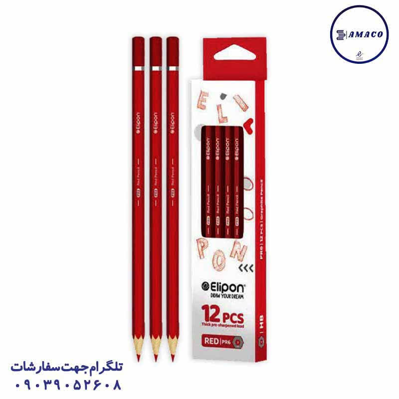 خرید مداد قرمز 6 گوش الیپون عکس مداد مداد قرمز 6 گوش الیپون