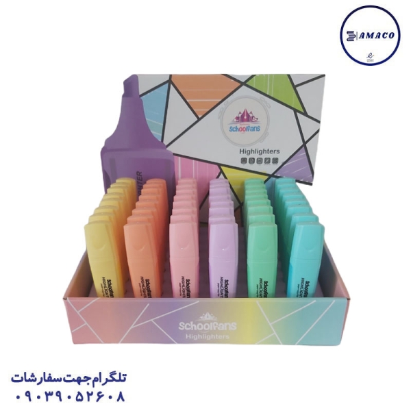 عکس نوشت افزار ماژیک فسفری قلمی رنگ خاص 92301 اسکول فنس