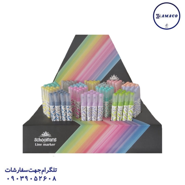 عکس ماژیک ماژیک فسفری 14 رنگ 2 سر 92306 اسکول فنس