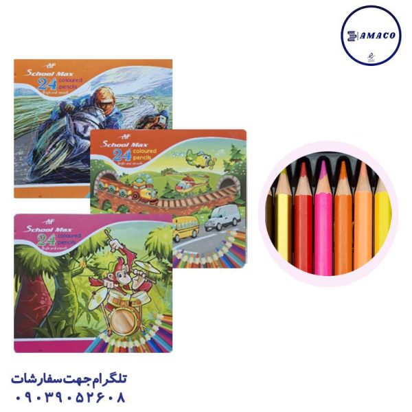 عکس مدادرنگی مداد رنگی 24 فلز اسکول مکس