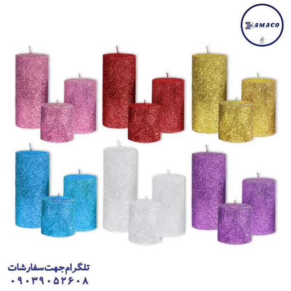 عکس لوازم جشن شمع استوانه 3 سایز اکلیلی تولد