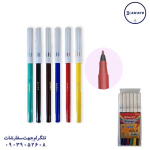 عکس نوشت افزار ماژیک نقاشی 6 رنگ کیفی 6 لاکسر