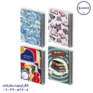 عکس دفتر فنری دفتر 150 خطی جلد سخت فنری 246 (20) الیپون