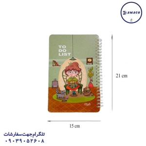 عکس دفتر فنری دفتر A5 خطی فنری آنجل 429 دایان