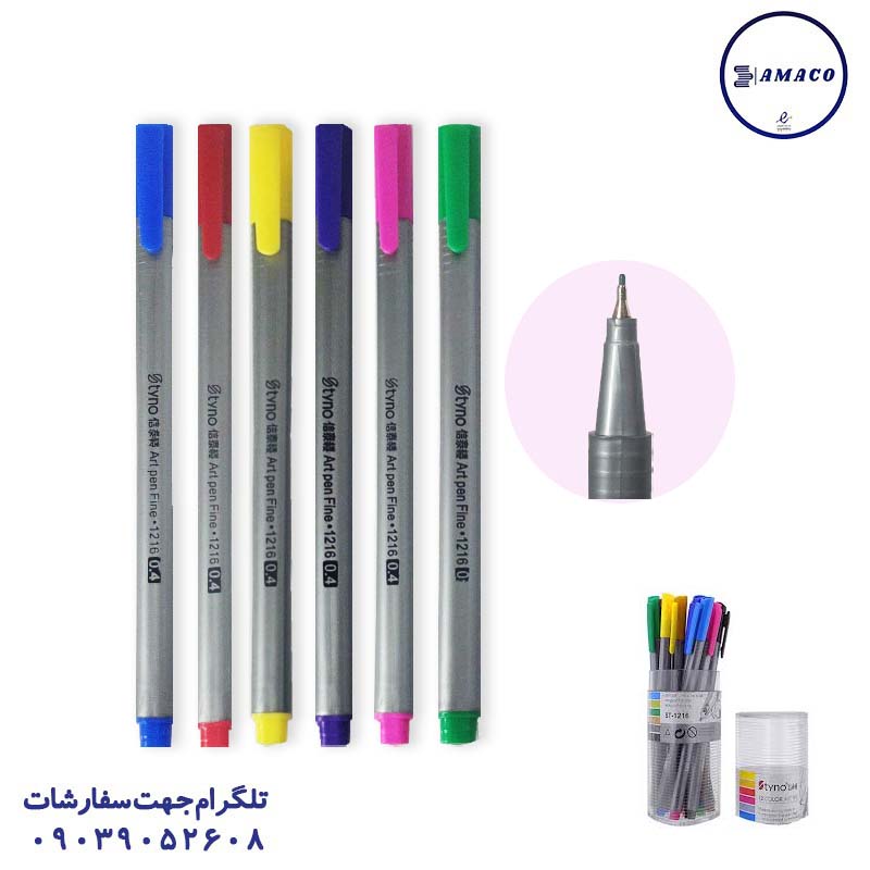 خرید روان نویس نوک نمدی 12 رنگ 1216 تنو عکس نوشت افزار روان نویس نوک نمدی 12 رنگ 1216 تنو