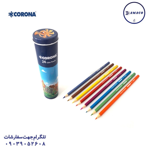 کرونا - مداد رنگی 24 استوانه
