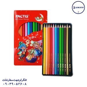عکس نوشت افزار مداد رنگی 12 فلز فکتیس