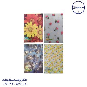 عکس دفتر منگنه ای دفتر 80 خطی وزیری معمولی