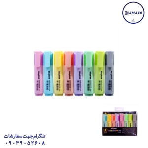 عکس نوشت افزار ماژیک فسفری 8 عددی 92315 اسکول فنس