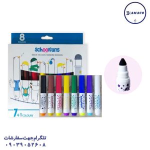 عکس نوشت افزار ماژیک 8 رنگ جادویی 92406 اسکول فنس