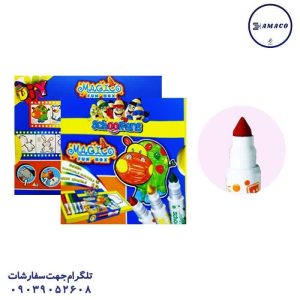 عکس نوشت افزار ست 6 رنگ همراه با الگو 92409 اسکول فنس