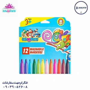 عکس ماژیک ماژیک نقاشی  12 رنگ 92413 اسکول فنس