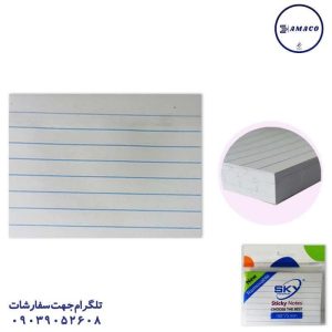 عکس کاغذ یادداشت چسب دار ( استیکر ) نوت 75*100 خط دار سفید 1072 (384) اسکای