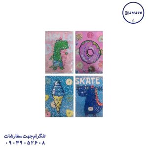 عکس دفترچه یادداشت پولکی a5