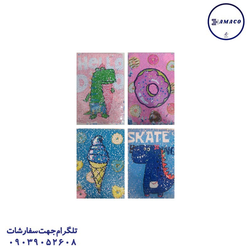 خرید یادداشت پولکی a5 عکس دفترچه یادداشت پولکی a5