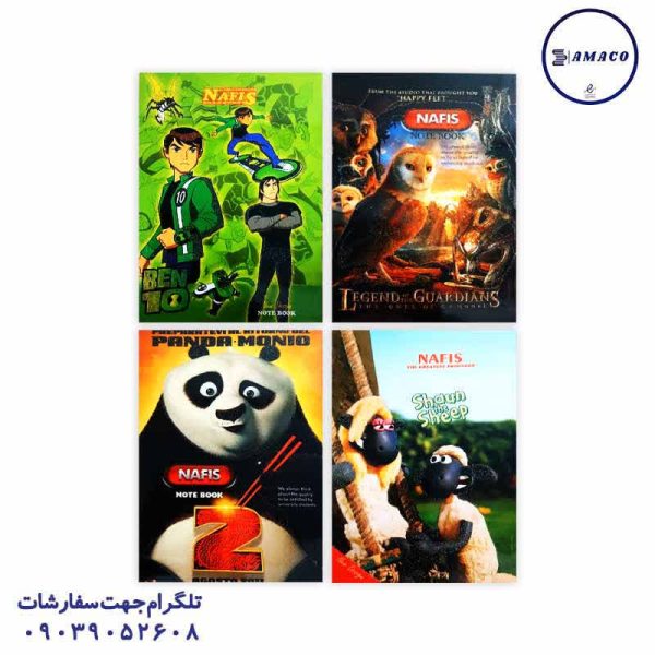 عکس دفتر دفتر 80 خطی فانتزی ته چسب زرین/نفیس
