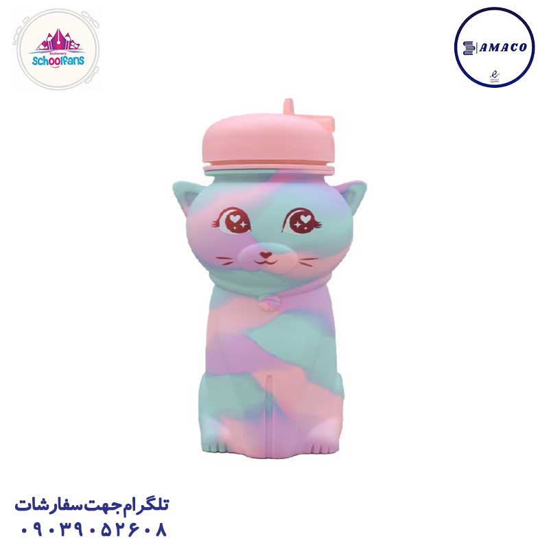 خرید قمقمه گربه 9330 اسکول فنس عکس ظرف غذا قمقمه لیوان قمقمه گربه 9330 اسکول فنس