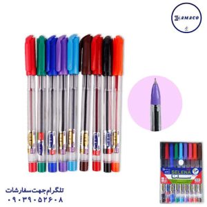 عکس نوشت افزار خودکار 9 رنگ الوان سلنا