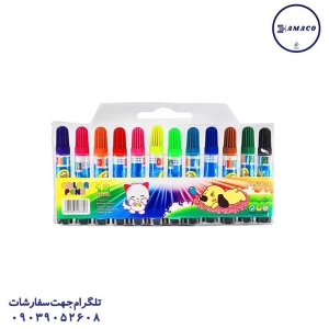 عکس نوشت افزار ماژیک 12 رنگ کیفی 206