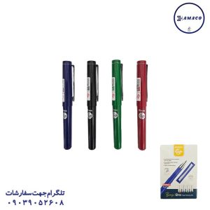 عکس نوشت افزار روان نویس کوتاه بدنه جیر رزا پلاس برسا