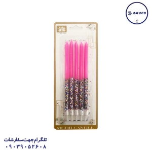 عکس لوازم جشن شمع مدادی اکلیلی وکیوم 5 عددی تولد