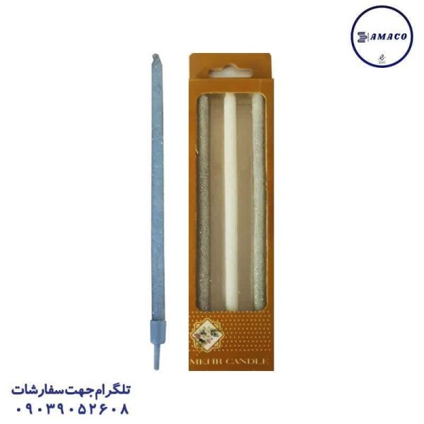 عکس لوازم جشن شمع مدادی اکلیلی جعبه ای 3 عددی تولد