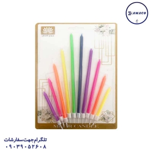 عکس لوازم جشن شمع تاجی رنگی بزرگ 10 عددی تولد