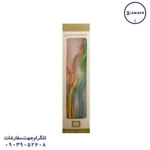 عکس لوازم جشن شمع موجی کریستالی 21 سانت 5 عددی تولد