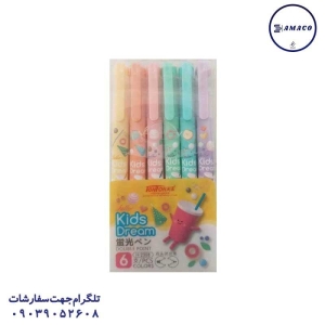 عکس نوشت افزار ماژیک فسفری 2 سر 6 عددی 601