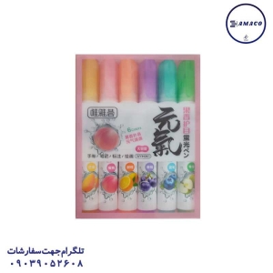 عکس نوشت افزار ماژِیک فسفری 6 عددی میوه ای 061