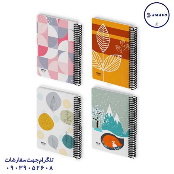 عکس دفتر فنری دفتر 100 خطی جلدسخت کلاسیک فنری 279 (28) الیپون