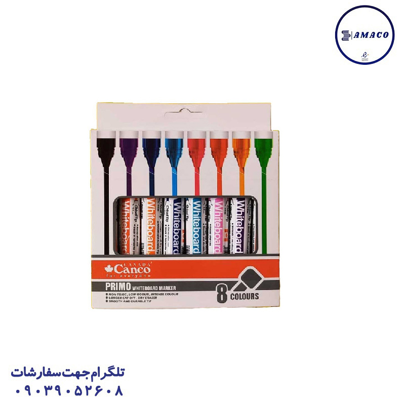 خرید ماژیک وایت پریمو 8 رنگ کنکو عکس نوشت افزار ماژیک وایت پریمو 8 رنگ کنکو
