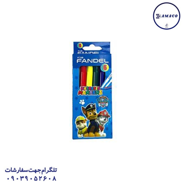 عکس نوشت افزار ماژیک نقاشی6 مقوا 9204 فندل