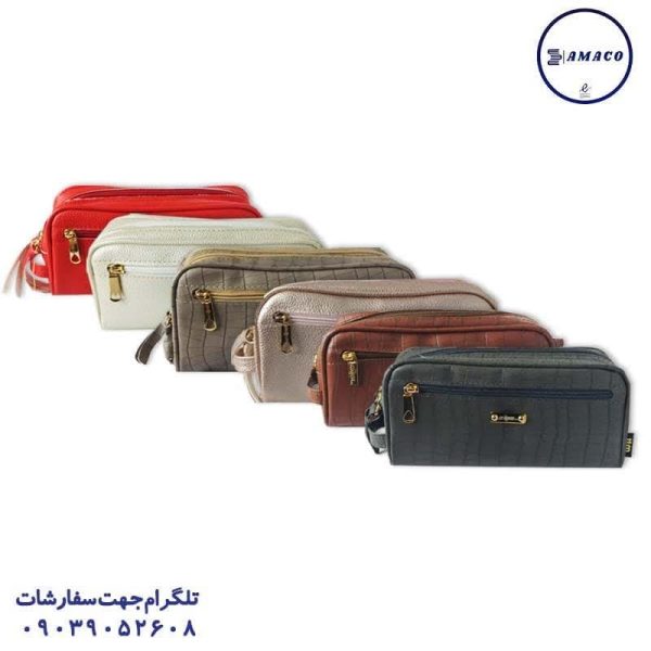 عکس جامدادی کلاسیک جامدادی 4 زیپ چرم 1312 کلیپس