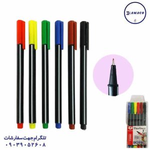 عکس نوشت افزار روان نویس نوک نمدی 6 رنگ 1388