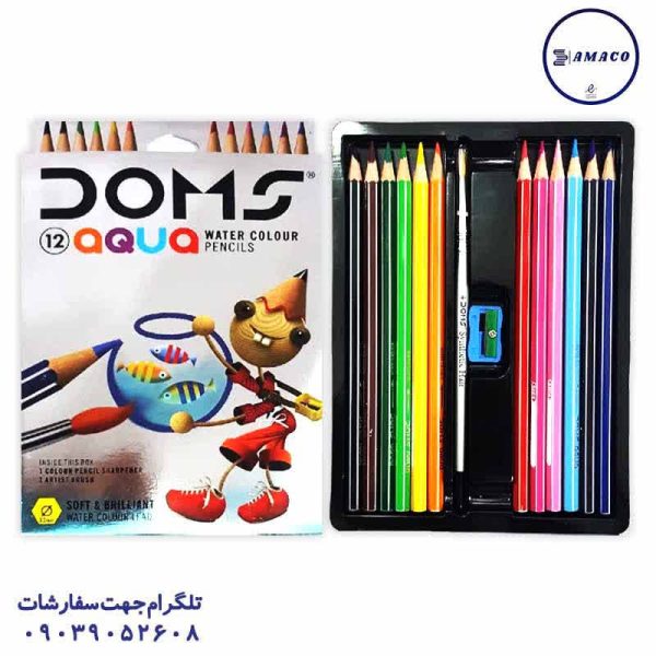 عکس نوشت افزار مداد رنگی 12 مقوا 18809 دامس