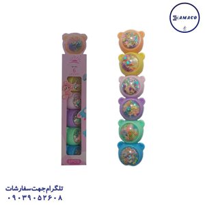 عکس نوشت افزار ماژیک فسفری 6 عددی خرسی 125