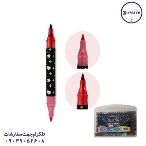 عکس نوشت افزار ماژیک 12 رنگ اکلیلی 2 سر 225