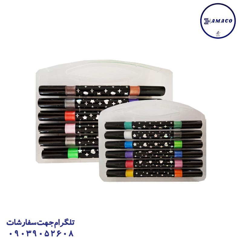 خرید ماژیک 12 رنگ اکلیلی 2 سر 225 عکس نوشت افزار ماژیک 12 رنگ اکلیلی 2 سر 225